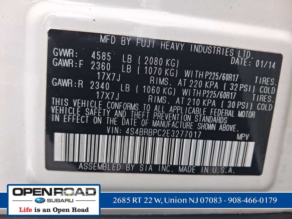 2014 Subaru Outback 2.5i Limited