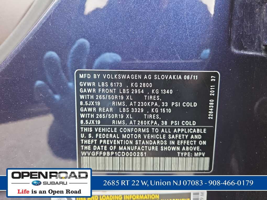 2012 Volkswagen Touareg Sport