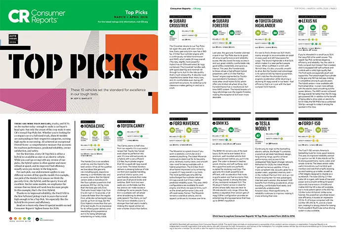 Consumer Reports Top Picks | Open Road Subaru in Union NJ