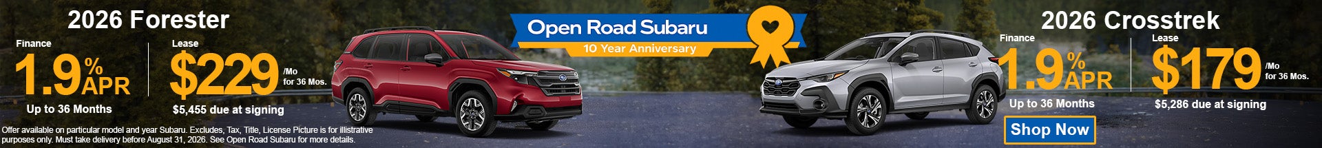 Find the lowest subaru lease in NJ at Open Road Subaru