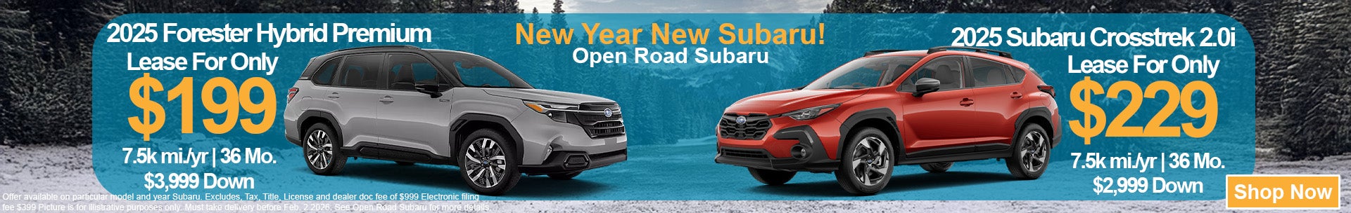 Find the lowest subaru lease in NJ at Open Road Subaru