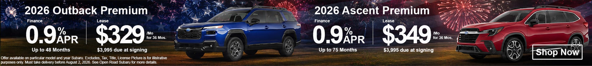 Find the lowest subaru lease in NJ at Open Road Subaru