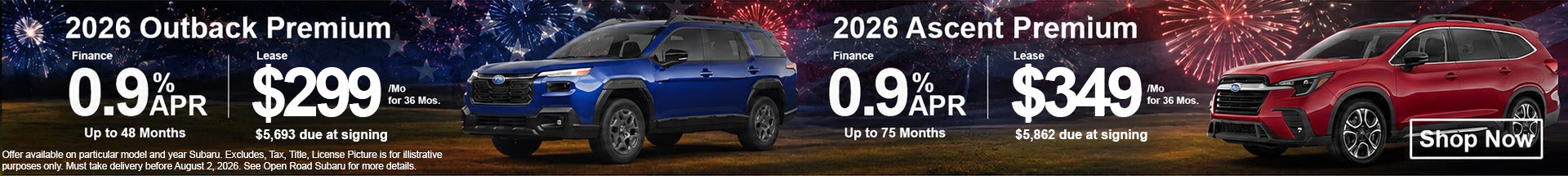 Find the lowest subaru lease in NJ at Open Road Subaru