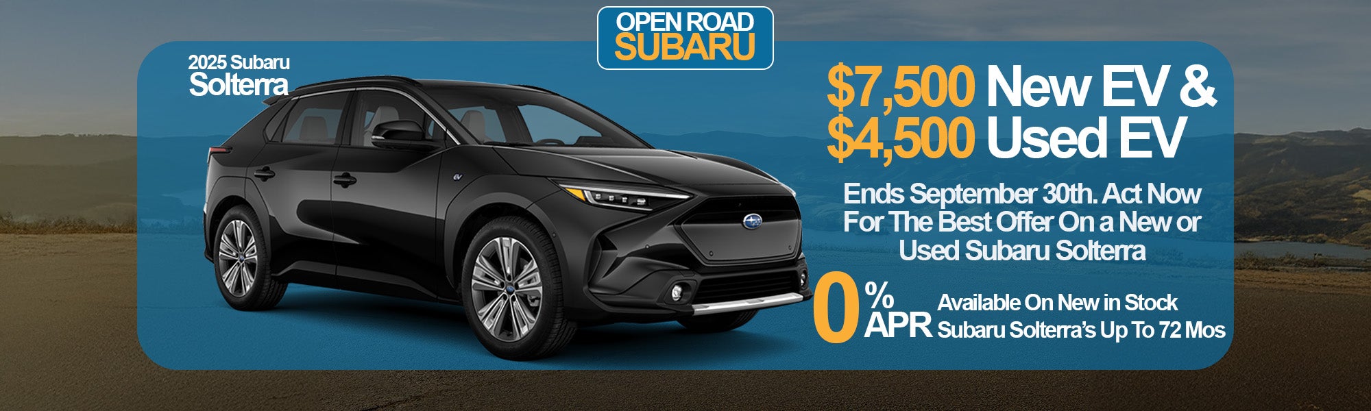 EV Clearence Now Only at Open Road Subaru of Union NJ
