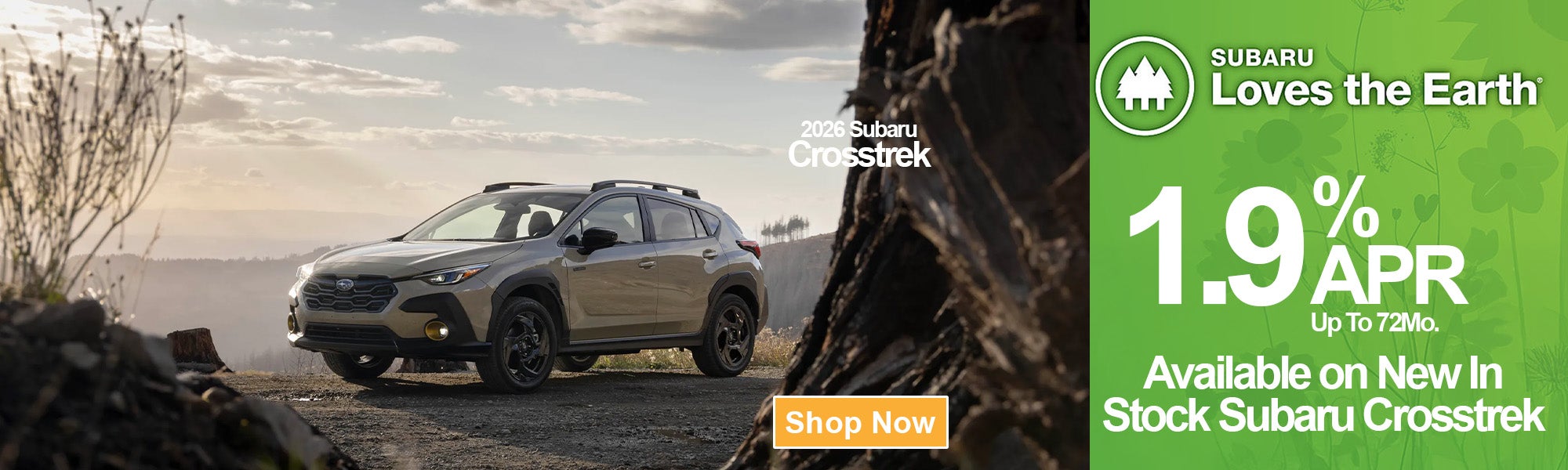 Finance at 1.9% on a New Subaru Crosstrek