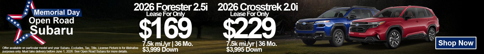 Find the lowest subaru lease in NJ at Open Road Subaru
