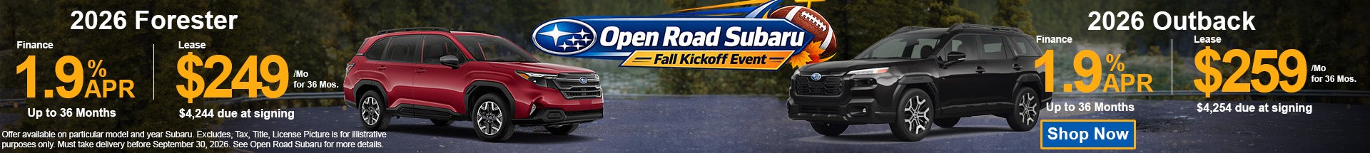 Find the lowest subaru lease in NJ at Open Road Subaru
