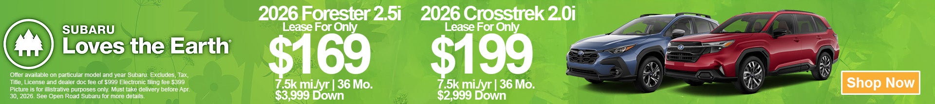 Find the lowest subaru lease in NJ at Open Road Subaru