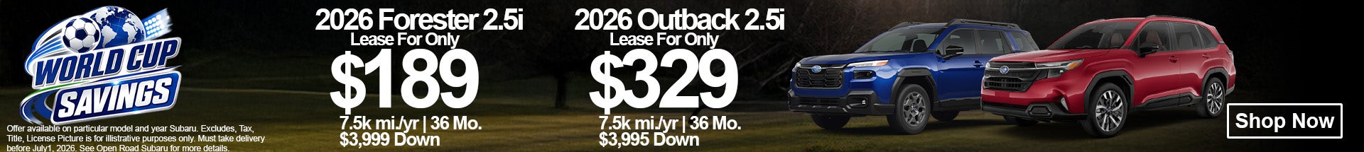 Find the lowest subaru lease in NJ at Open Road Subaru